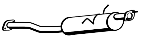 Standard Replacement - Ford Courier 2000 2200 & Mazda B2000 B2200 LWB 2WD Centre Muffler (2/85-4/96) (BM4022) (Berklee)