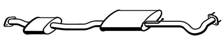 Standard Replacement - Ford Fairlane NU 4.0lt I.R.S Sedan Centre Muffler (3/99-7/03)  (BM4769) (Berklee)