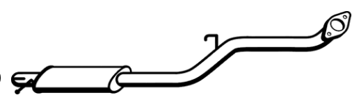 Standard Replacement - Daihatsu Charade G100 1.0lt Hatchback Intermediate Pipe (1/87-1/93) (BI4448) (Berklee)