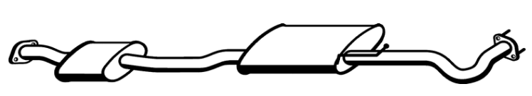 Standard Replacement - Ford Falcon AU 4.0lt Sedan I.R.S. Centre Muffler (9/98-8/02) (BM4679) (Berklee)