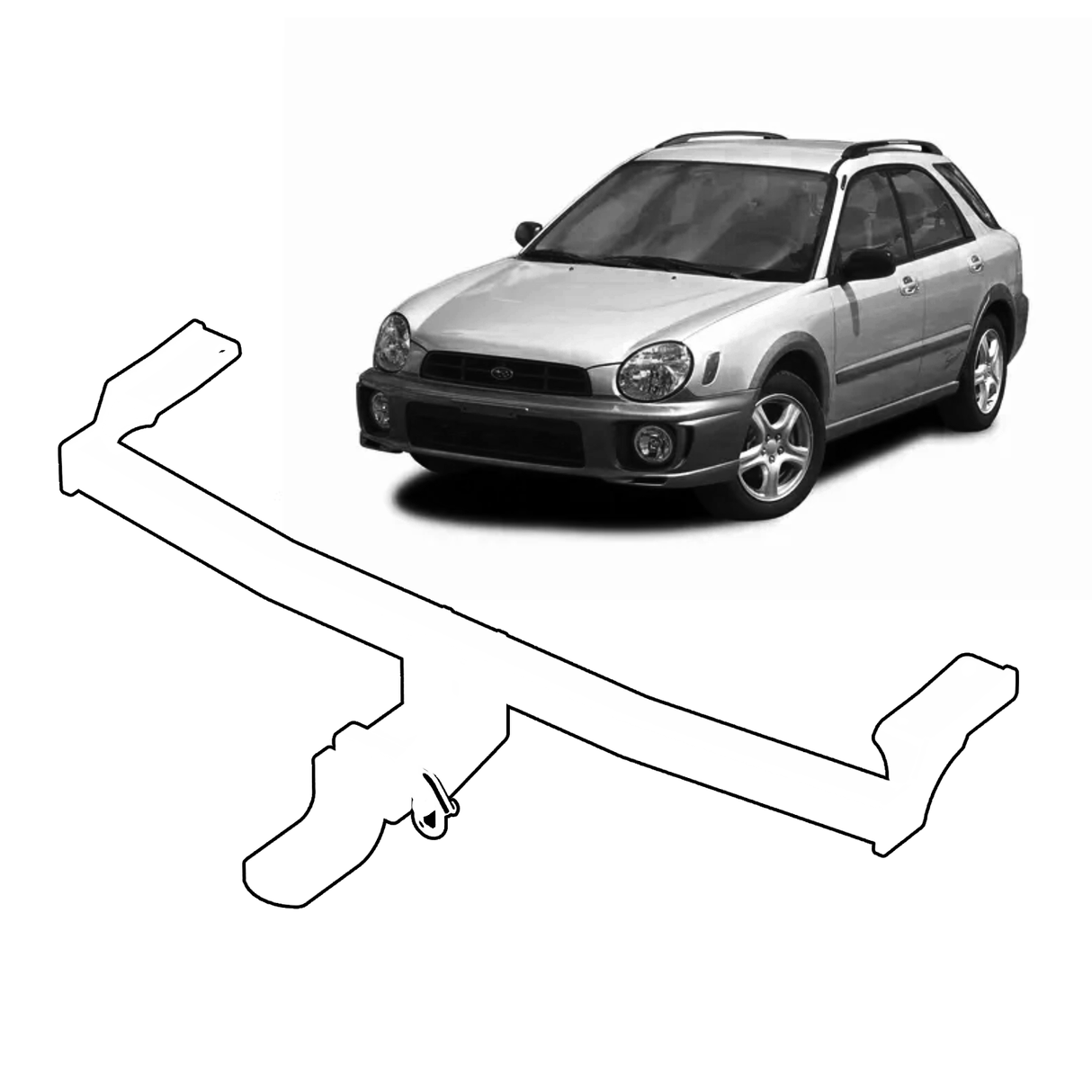 BTA Subaru Outback (09/1996 – 08/2003) Light Duty Towbar 1500/90kg Capacity