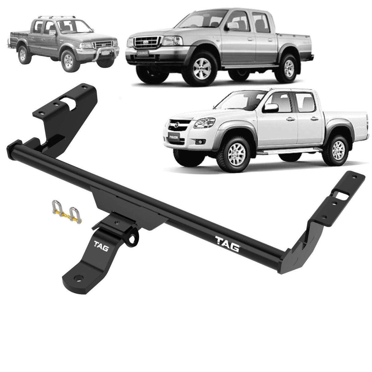 TAG - Ford Courier (1985 - 2006), Mazda B-Series Bravo (1985 - 2006) Standard Duty Towbar & Direct Fit Wiring Harness