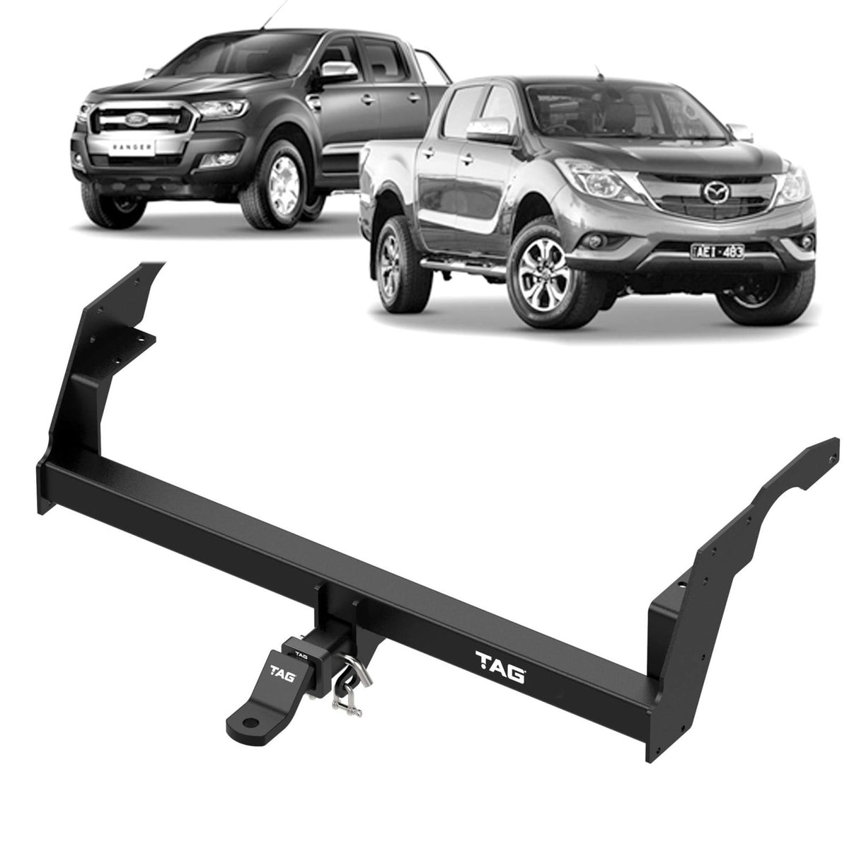 TAG | Heavy Duty Towbar & Direct Fit Wiring Kit | Ford Ranger Styleside Tub PX2 PX3 05/2015–05/2022 | T4F574-K202