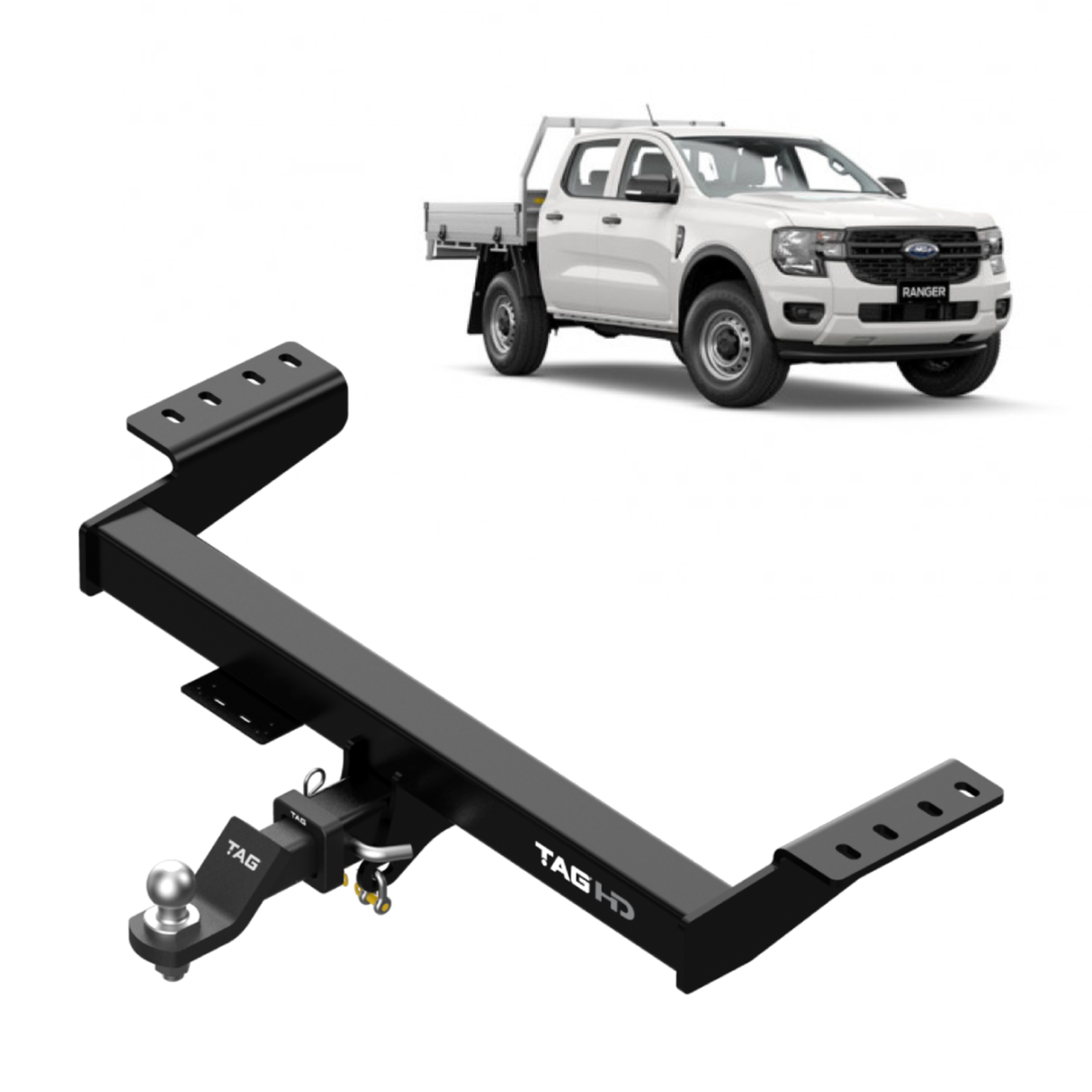 TAG | Heavy Duty Towbar & Direct Fit CAN-Bus Wiring Kit | Ranger & Amarok Cab Chassis PY, NF 2022–On | T4F842-K101