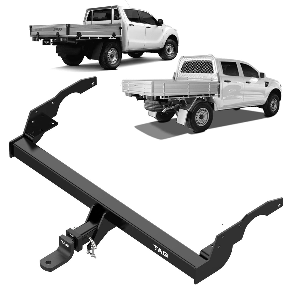TAG - Ford Ranger (2011 - 2022) All PX, Mazda BT-50 UR/UP (2011 - 2020) Cab Chassis Heavy Duty Towbar & Wiring Kit