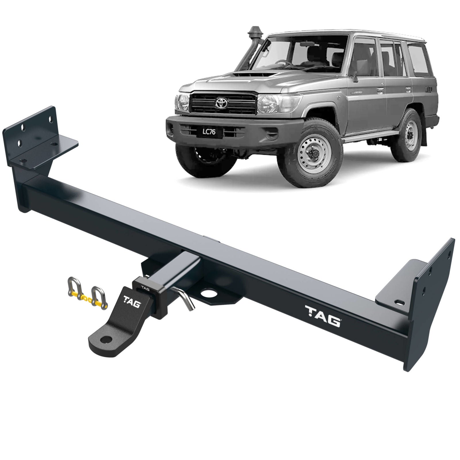 TAG - Toyota Landcruiser 76 Series, VDJ76R, VDJ78R (2007 - on) Heavy Duty Towbar & Direct Fit Wiring Kit