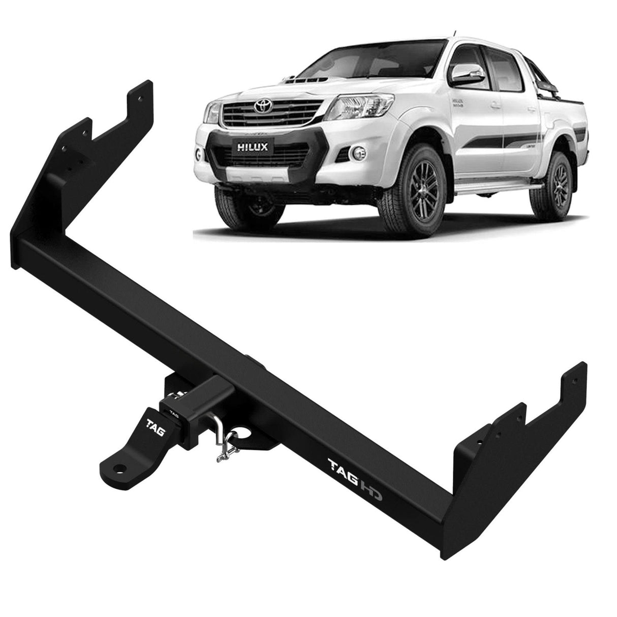 TAG - Toyota Hilux (2015 - on) Styleside Ute Heavy Duty Towbar & Direct Fit Wiring