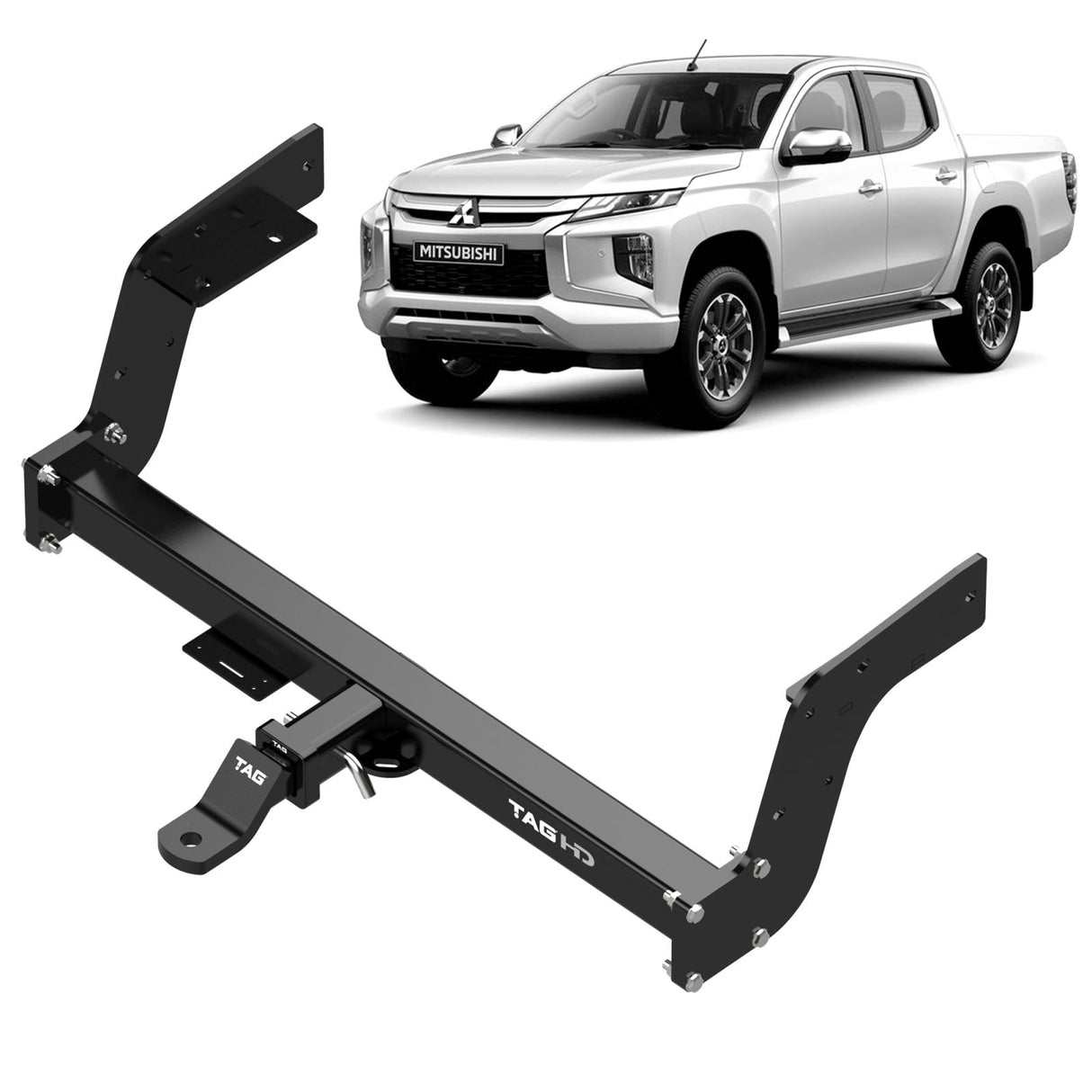 TAG - Mitsubishi Triton MQ Series (2015 - 2018) With Rear Bumper Step Heavy Duty Towbar & Direct Fit Wiring