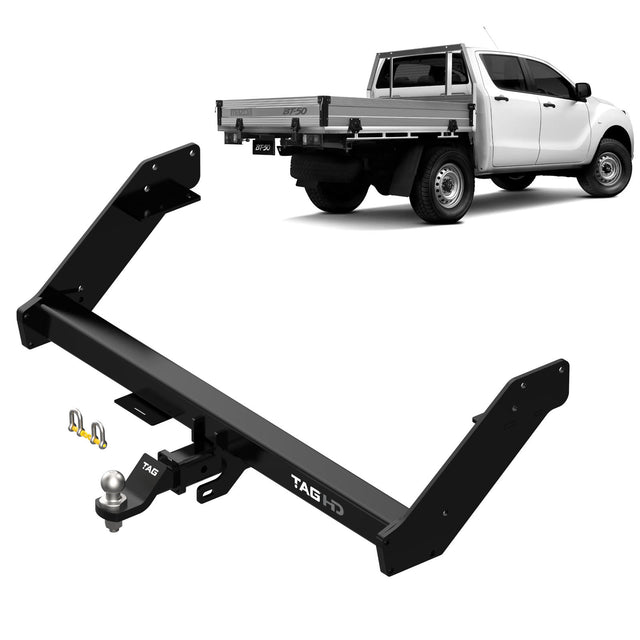 TAG | Heavy Duty Extended Towbar 3-Piece & Direct Fit CAN-Bus Wiring Kit | Ford Ranger PX Cab Chassis 2011–2022 | T7F706-K101