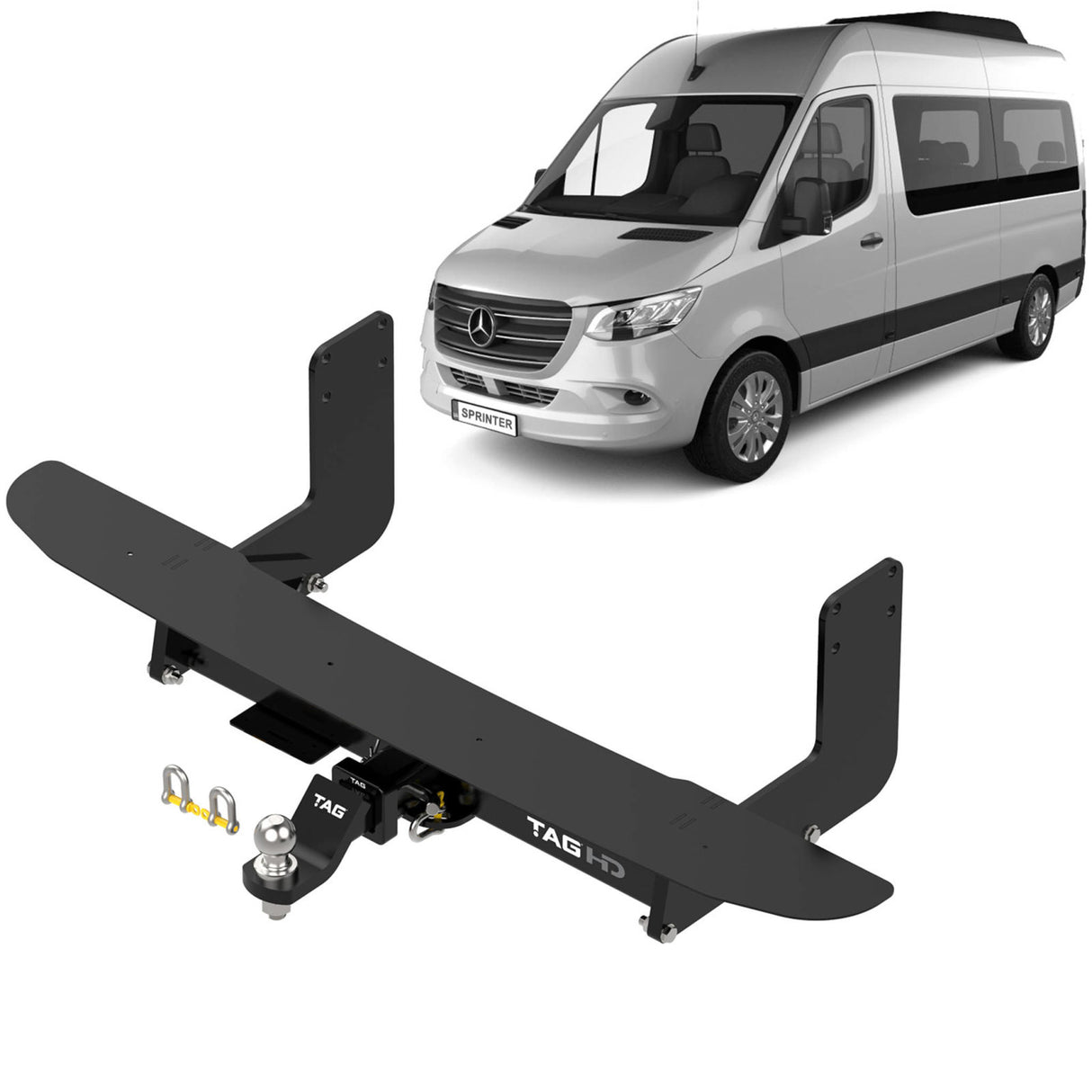 TAG - MERCEDES-BENZ Sprinter 907 Series 519 Variant (2019 - on) 5.0T Narrow Chassis MWB Heavy Duty Towbar & Direct Fit Wiring
