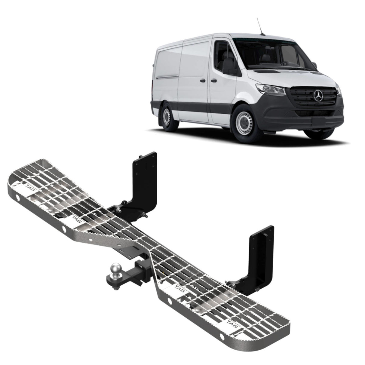 TAG - Mercedes-Benz Sprinter Van 5.0T Narrow Chassis MWB 907 Series 519 Variant (2019 - on) Heavy Duty Towbar, Step & Wiring