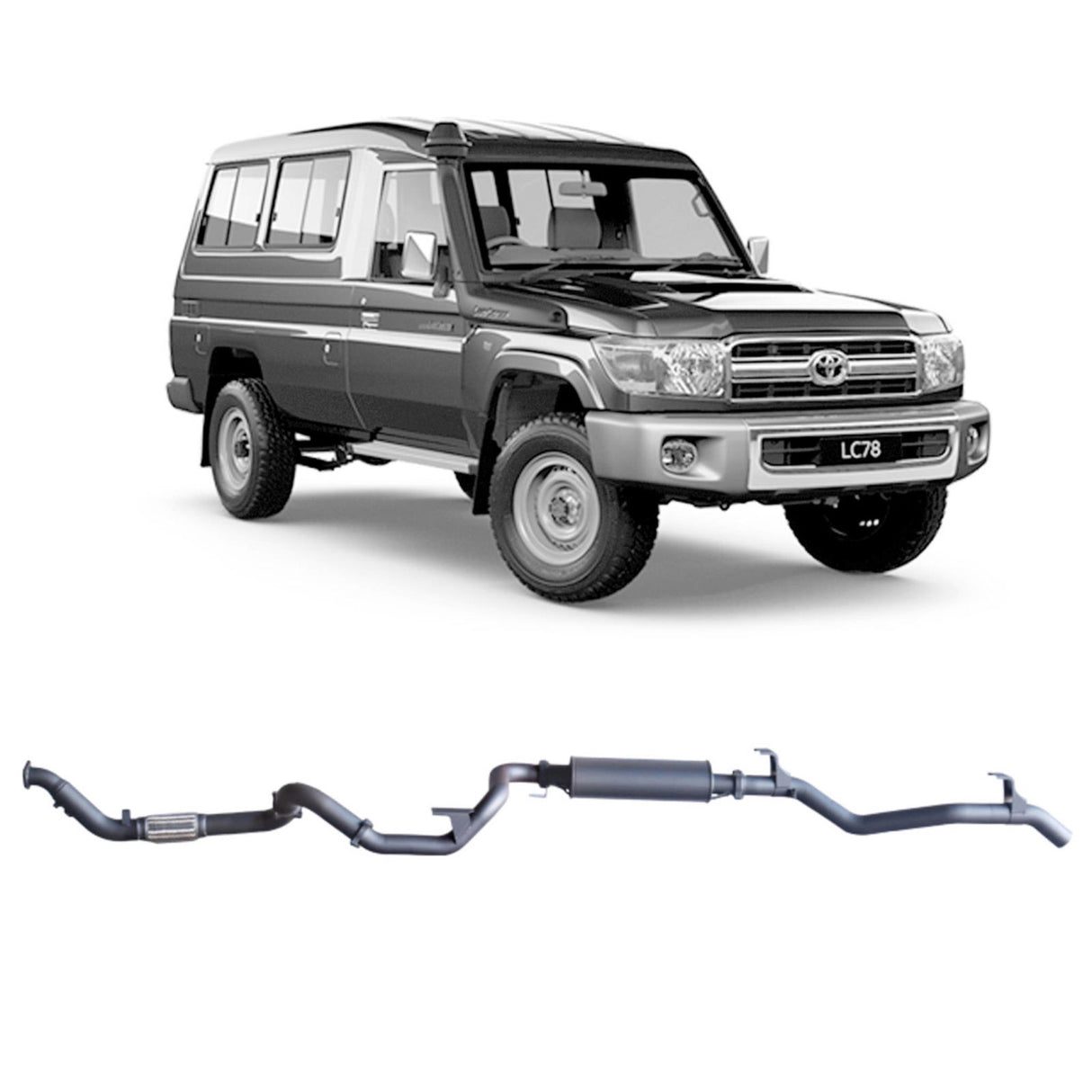 Redback Extreme Duty - Toyota Landcruiser 78 Series (2007 - 2016) Troop Carrier Performance Exhaust