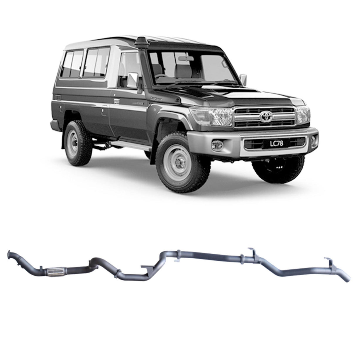 Redback Extreme Duty - Toyota Landcruiser 78 Series (2007 - 2016) Troop Carrier Performance Exhaust