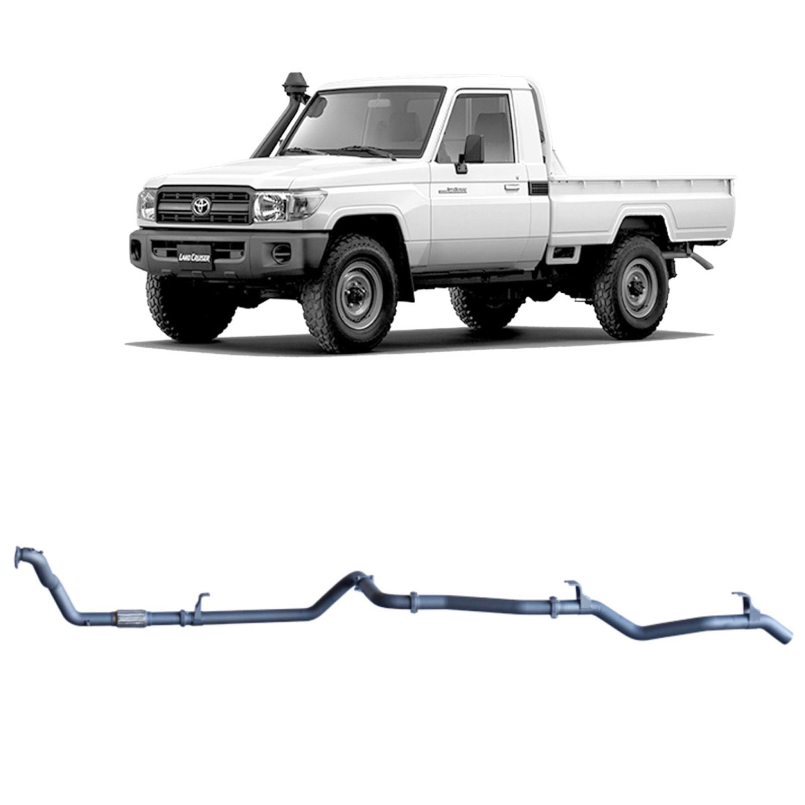 Redback Performance - Toyota Landcruiser 79 Series 4.2L 1HZ (10/1999 - 01/2007) Exhaust "Pipe Only" DEN