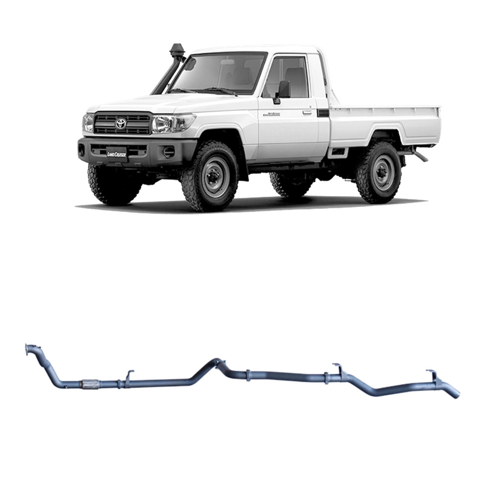 Redback Performance - Toyota Landcruiser 79 Series 4.2L 1HZ (10/1999 - 01/2007) Exhaust "Pipe Only" SAF