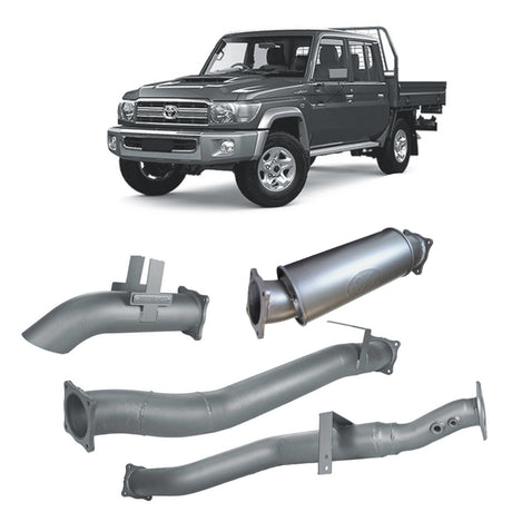 Redback Extreme Duty - Toyota Landcruiser 79 Series (2016 - On) Dual Cab 4" DPF Back Exhaust with Resonator