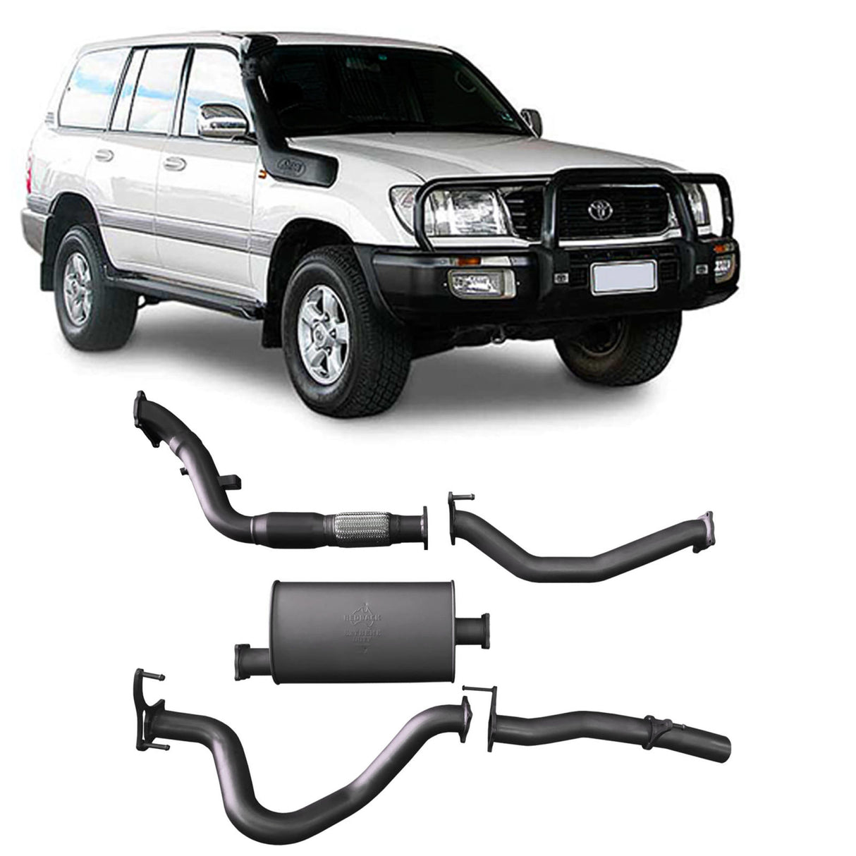 Redback Performance - Toyota Landcruiser 100 Series 4.2L (10/2000 - 10/2007) Exhaust "Cat & Muffler"