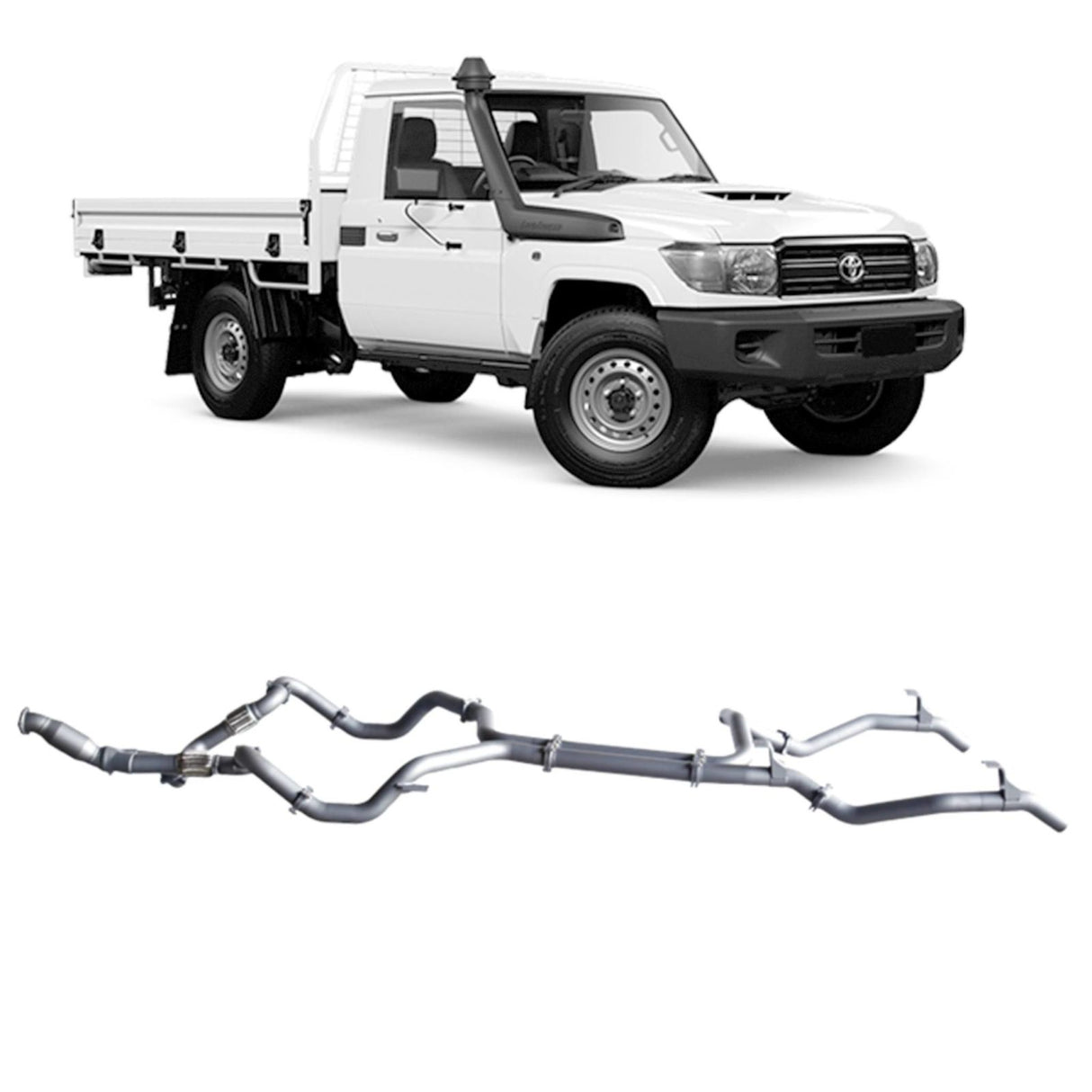 Redback 4x4 Extreme Duty Twin Exhaust - Toyota Landcruiser 70 Series (2007 - 2016) Performance Exhaust System