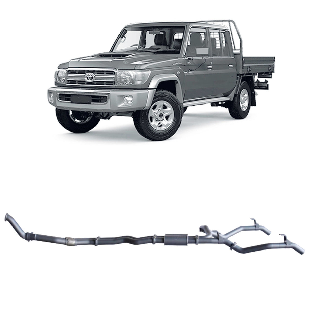 Redback Extreme Duty - Toyota Landcruiser 79 Series (2012 - 2016) Double Cab Twin Exhaust