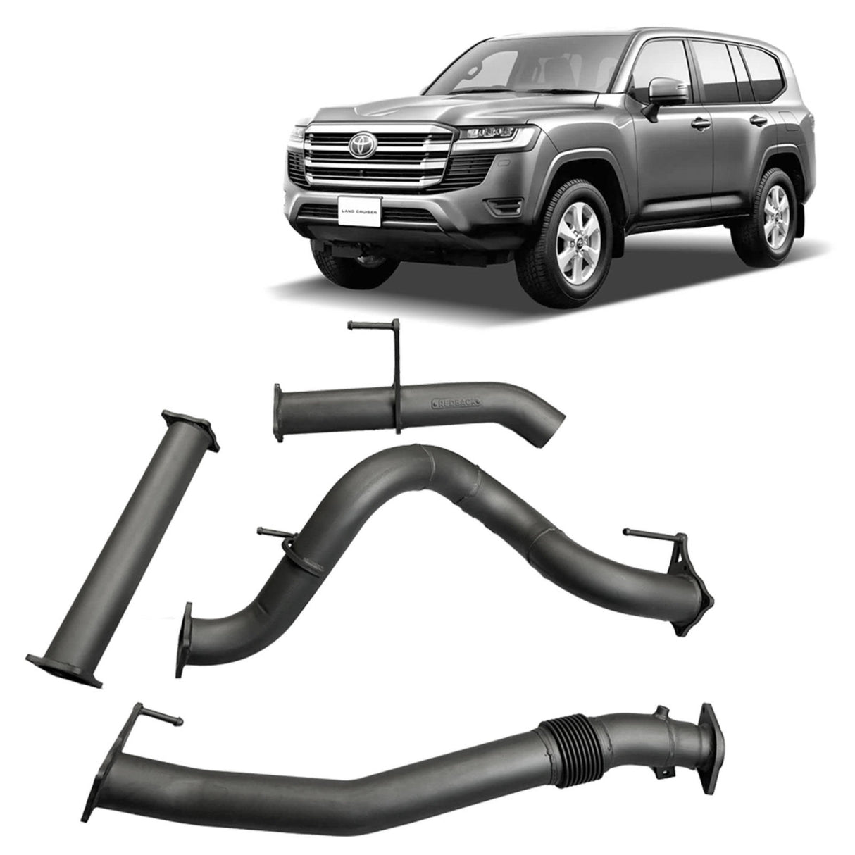 Redback Extreme Duty - Toyota Landcruiser 300 Series (2022 - on) Wagon 3.5" DPF Back Exhaust (Pipe Only)