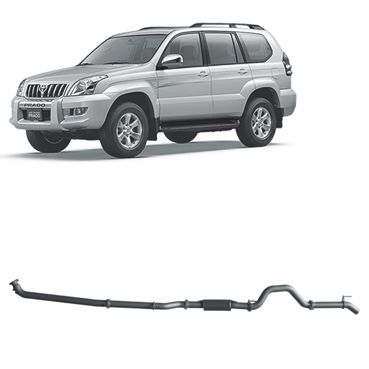 Redback Extreme Duty - Toyota Prado 120 Series 1KZ-TE (2002 - 2006) Performance Exhaust