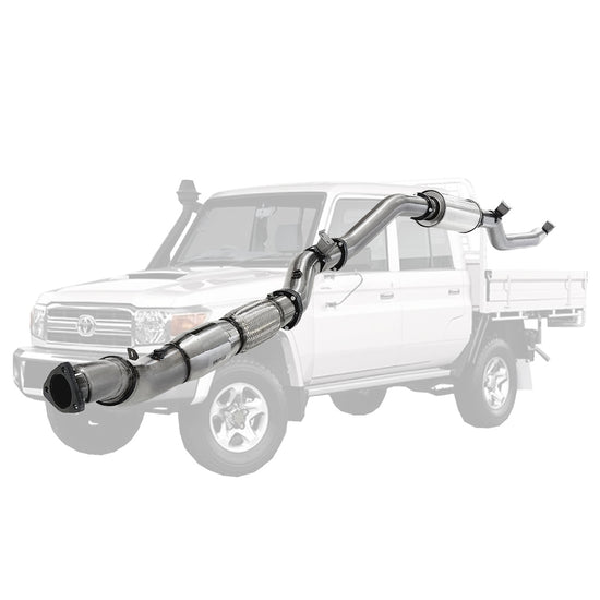 ESA | 4" Stainless Turbo Back DPF Model Exhaust | Toyota Landcruiser 79 Series VDJ79 Ute 4.5L V8 2016 - On | TY219-MCSS