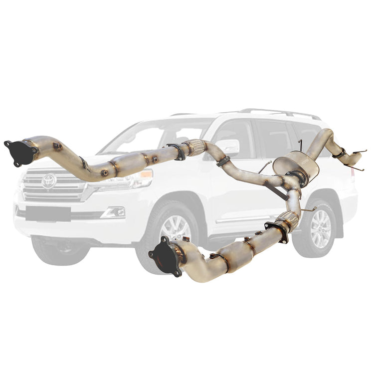 ESA | Twin 3" to Single 4" Turbo Back DPF Delete Exhaust | Toyota Landcruiser 200 Series V8 Wagon 2016-On | TY434