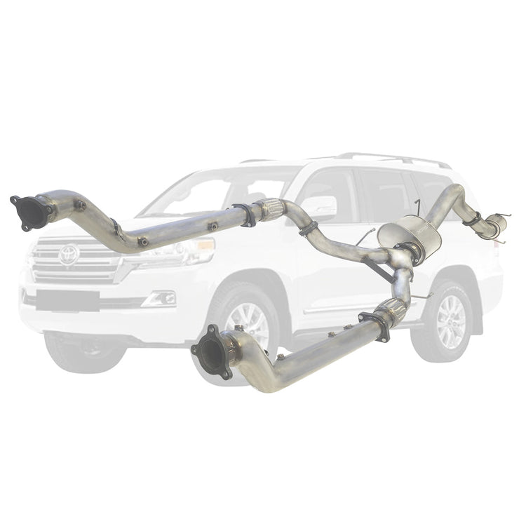 ESA | Twin 3" to Single 4" Turbo Back DPF Delete Exhaust | Toyota Landcruiser 200 Series V8 Wagon 2016-On | TY434