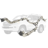 ESA | Twin 3" to Single 4" Turbo Back DPF Delete Exhaust | Toyota Landcruiser 200 Series V8 Wagon 2016-On | TY434