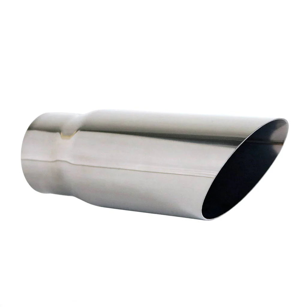 Exhaust Tip - 3" Inch (In) 3 1/2" Inch (Out) 225mm Long (Angle Cut)
