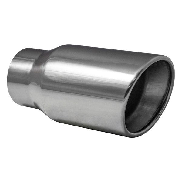 Exhaust Tip - 2" Inch (In) 2 1/8" Inch (Out) 150mm Long (Rolled In - Angle Cut)