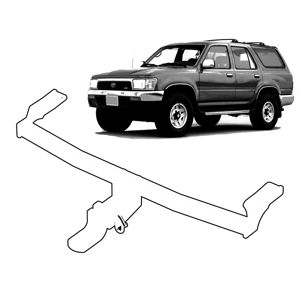 BTA Toyota Four Runner 130 Series (09/1989 – 06/1996) Heavy Duty Towbar 1500/150kg Capacity