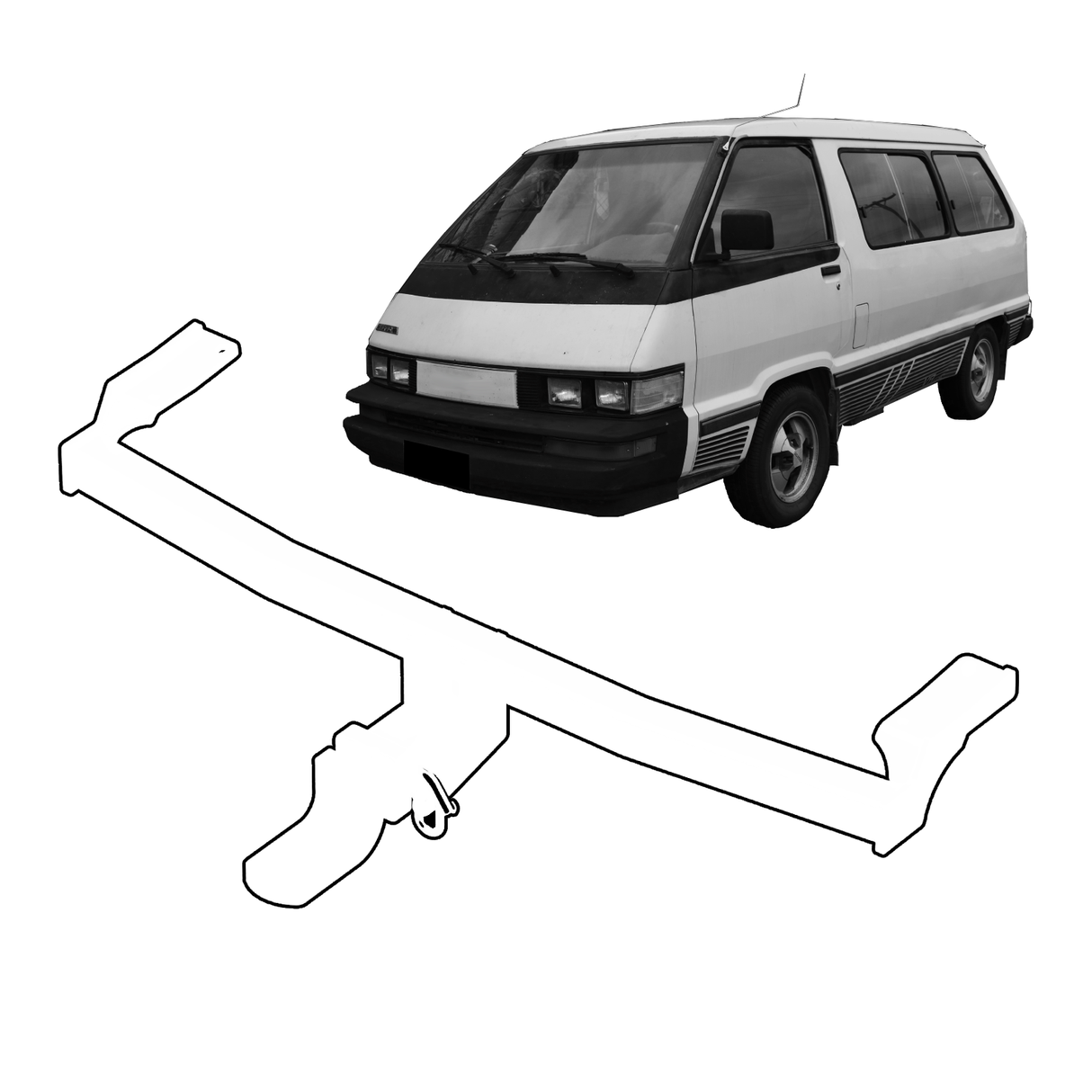 BTA Towbar - Toyota Tarago People Mover Van YR22/YR31 (10/1985 – 09/1990) - Light Duty 800kg Capacity