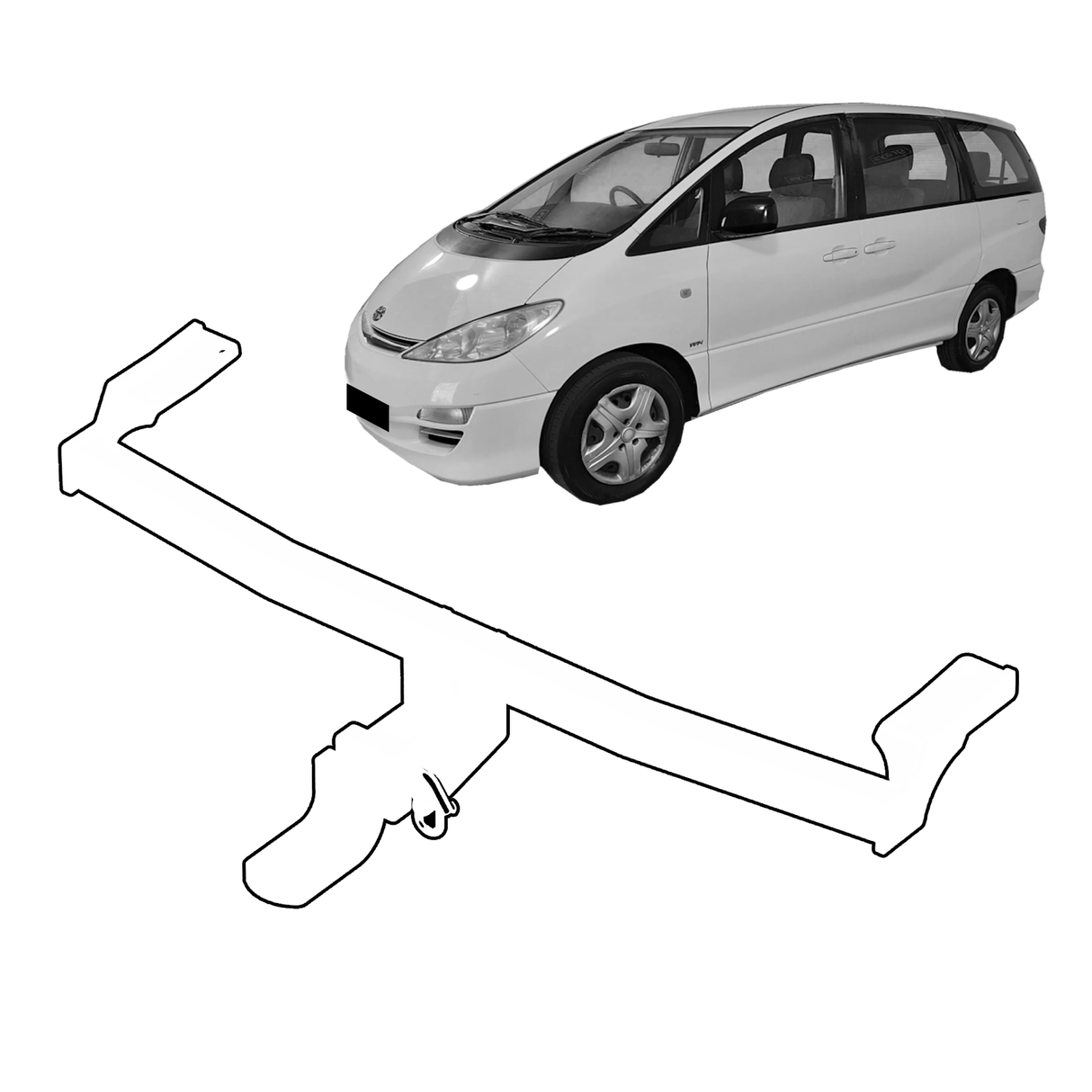 BTA Towbar - Toyota Tarago/Estima People Mover Wagon/Van ACR30R Series (05/2000 – 02/2006) - Light Duty 1000kg Capacity