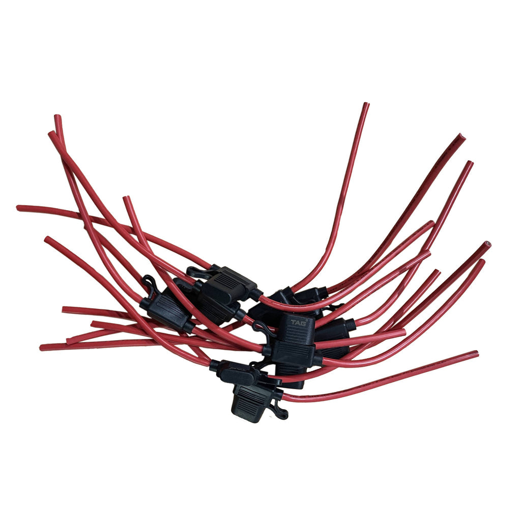 TAG - 12v, 30amp In-Line Fuse Holder with Blade Fuse, 10 Pack Water Resistant