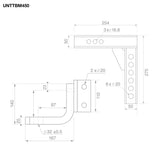 TAG - Adjustable Heavy Duty Tow Ball Mount - 90° Face, 50mm Square Hitch