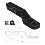 TAG | 2" Drop Forged Tow Ball Mount 222mm Long 50mm Square Hitch | Universal Heavy Duty | UNTTBM452