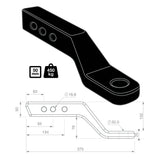 TAG | 4" Drop Forged Tow Ball Mount 241mm Long 50mm Square Hitch | Universal Heavy Duty | UNTTBM454