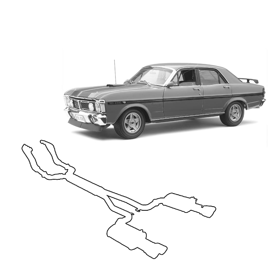 ESA - Ford Falcon XR, XT, XW, XY V8 Mandrel Bent Right Side Outside Spring Tailpipe 3" Inch Stainless Steel 409L