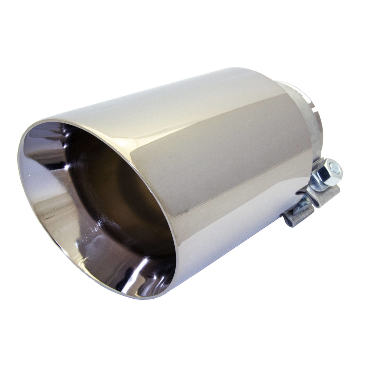 Exhaust Tip - 3" Inch (In) 4 1/2" Inch Out 200mm Long (Rolled In - Angle Cut)