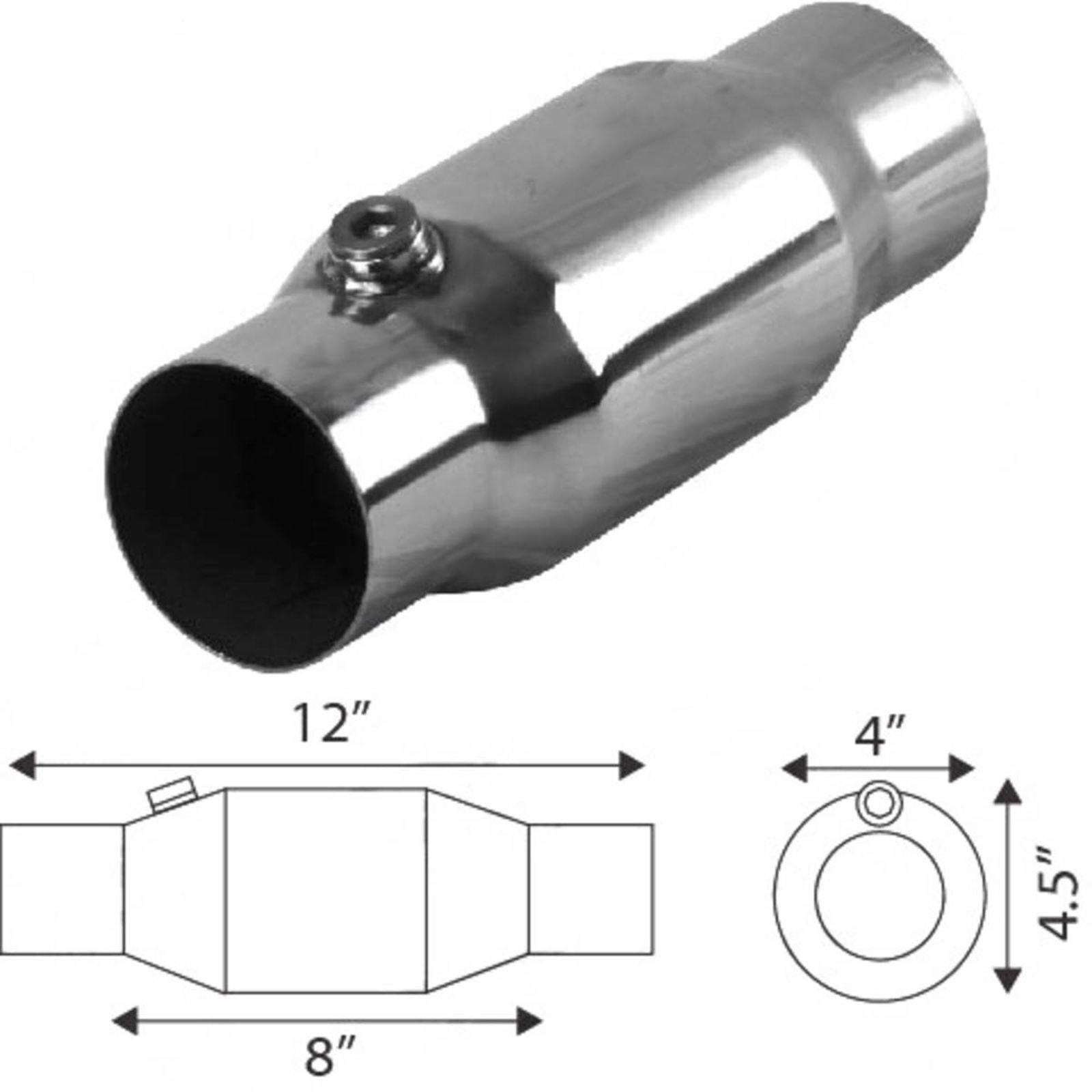 UNIVERSAL CATALYTIC CONVERTER - Diesel Euro II, 2-1/2", CPSI 200