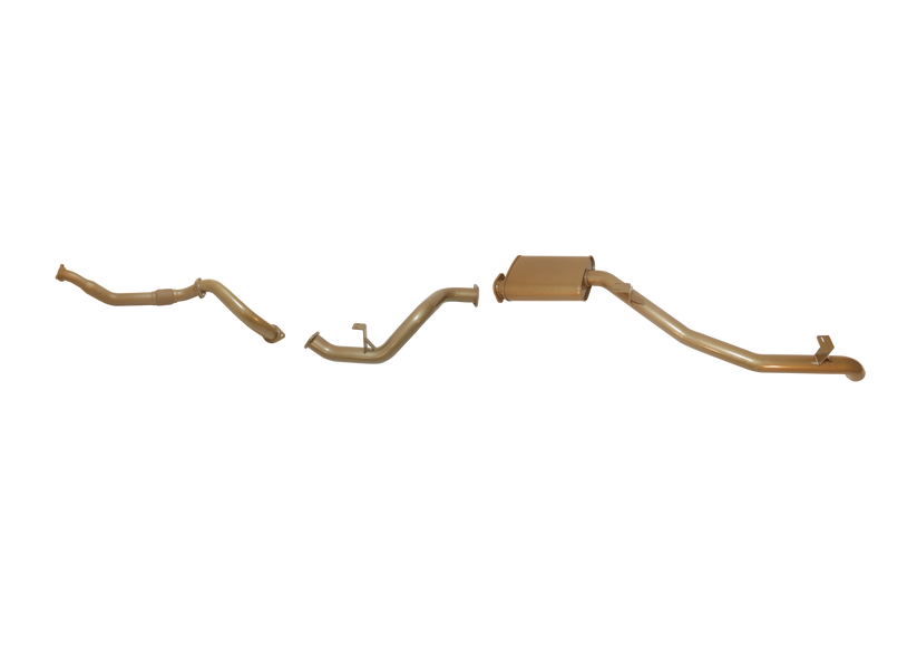 King Brown - Toyota Landcruiser 70/78 Series V8 4.5L Single Turbo Troopy March 2007 to August 2016 (without DPF/Air Purifier) - Single 3" rear Muffler or Resonator Kit