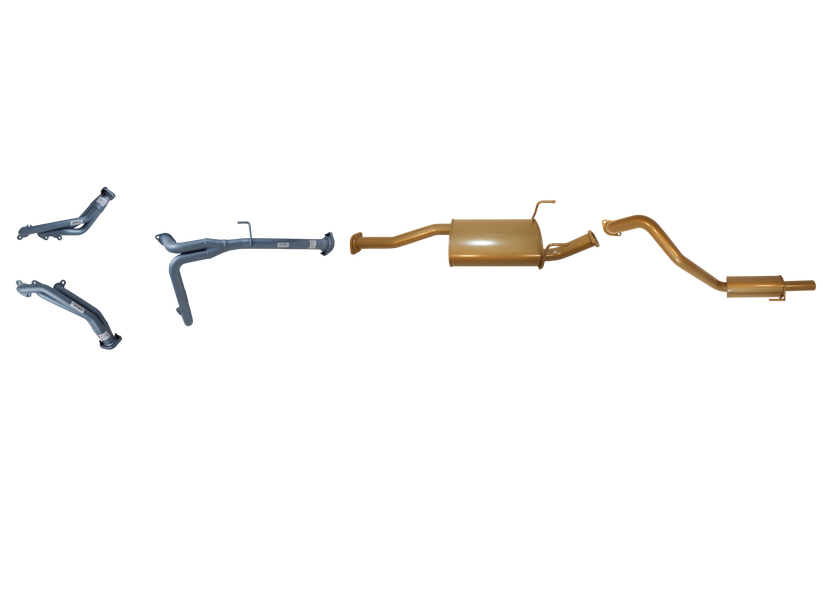 King Brown - Toyota Prado 95 Series 3.4 Litre V6 Petrol 1996-2003 - Single 2 1/2" With Headers Kit
