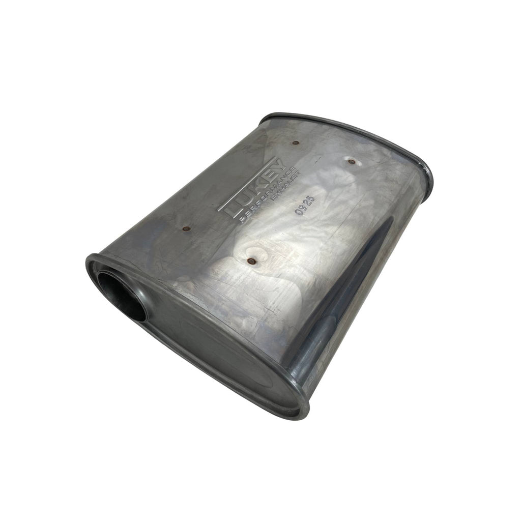 LUKEY | 2.5" 10x4 Oval Super Turbo Triple Flow Muffler | 430 Stainless | F727GPN-430L