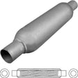 Redback - 1.75" Spiral Louvered Muffler C/C 12"x3.5" Round Mild Steel with Spigots