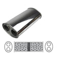 Redback - 2" Universal Muffler Twin In/Twin Out 16"x8"x4" Oval Aluminised Steel
