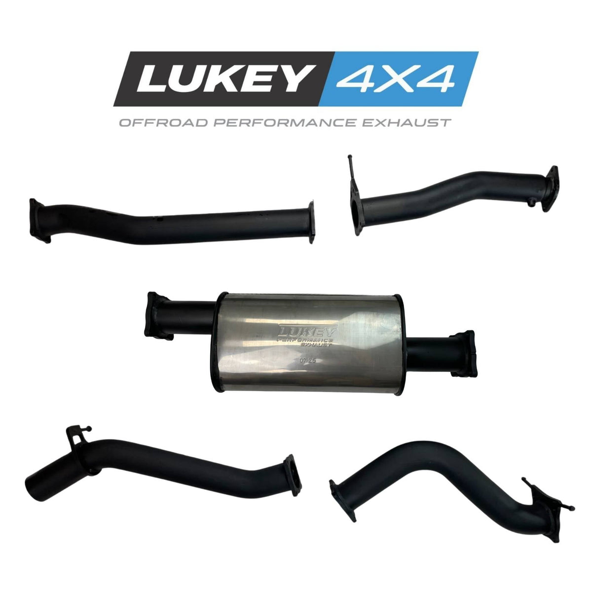 Lukey 4x4 3" Exhaust System with Muffler for Ford Ranger PX2 / PX3 2016-2022 - LKY-FRD-PX3-PM