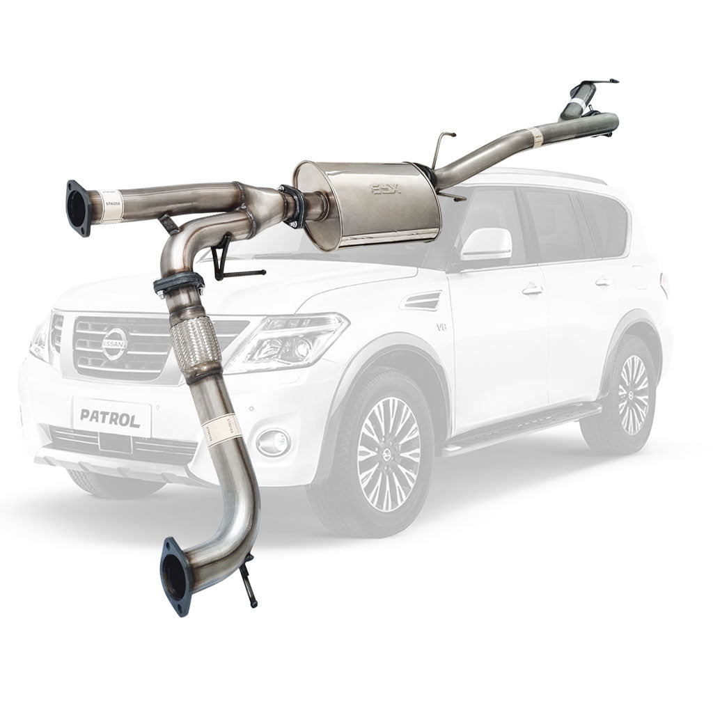 ESA 4X4 - Nissan Patrol Y62 5.6L V8 SUV 3" Stainless Steel Exhaust with Centre Muffler and Straight Tail
