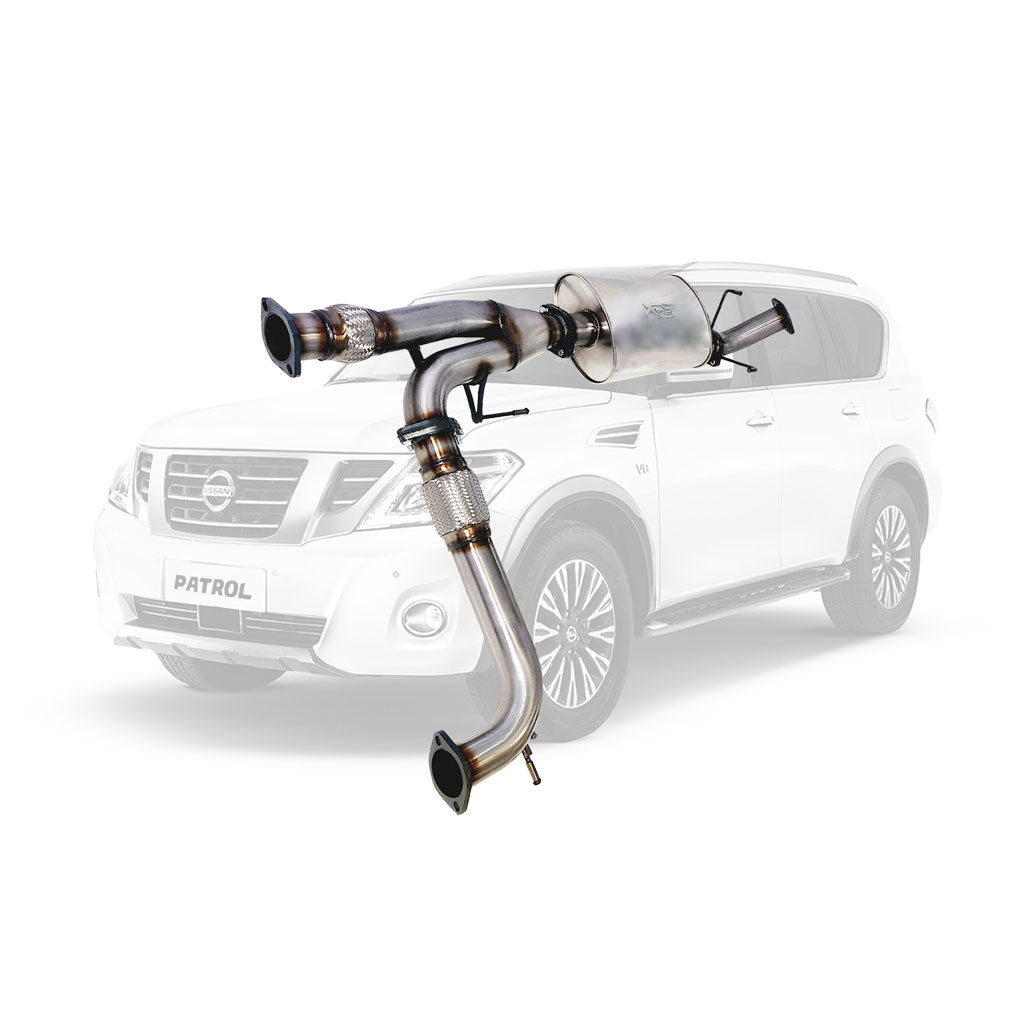 ESA 4X4 - Nissan Patrol Y62 5.6L V8 (2013-Current) SUV 3" Stainless Steel Centre Muffler Section to Factory Rear Exhaust