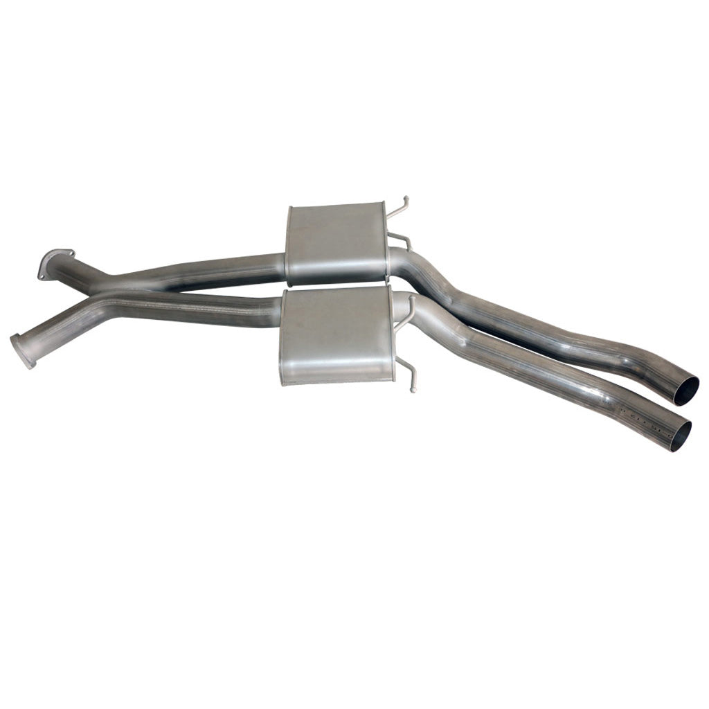 ESA - Holden Commodore VT-VZ V6 & V8 Sedan Twin 3" Kit - Inc X-pipe, Everflo Mufflers & Tailpipe